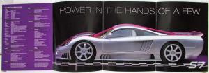 2001 Saleen S7 V8 Sunday Driver Article Sales Brochure Smaller Version Original