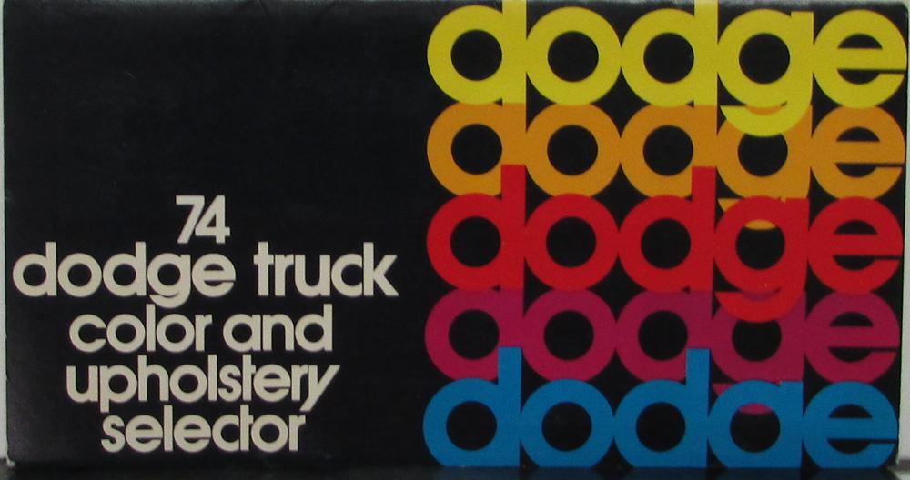 1974 Dodge Truck Color And Upholstery Selector Sales Brochure Original
