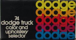 1974 Dodge Truck Color And Upholstery Selector Sales Brochure Original