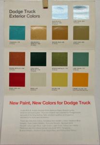 1974 Dodge Truck Color And Upholstery Selector Sales Brochure Original