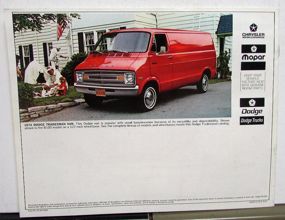 1978 Dodge Tradesman Van 12-page Original Car Sales Brochure Cargo Steeet Kary 