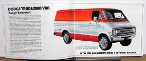 1974 Dodge Tradesman Vans Kary Van B100 200 300 Maxivan Sales Brochure Original