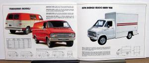 1974 Dodge Tradesman Vans Kary Van B100 200 300 Maxivan Sales Brochure Original