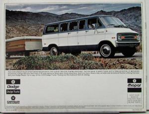 1974 Dodge Sportsman Wagons B100 B200 B300 Color Sales Brochure Original