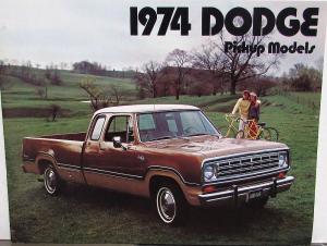 1974 Dodge Pickups D100 200 300 Adventurer Custom Club & Crew Cab Sales Brochure