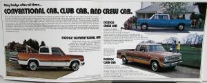 1974 Dodge Pickups D100 200 300 Adventurer Custom Club & Crew Cab Sales Brochure