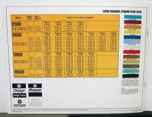 1974 Dodge Medium Duty Trucks D500 D600 D800 W600 Color Sales Brochure Original