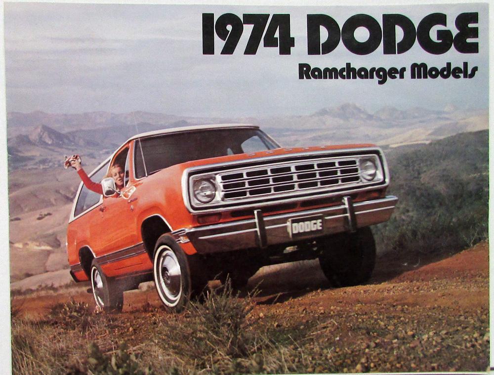 1974 Dodge Ramcharger AW100 SUV Color Sales Folder Original