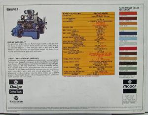 1974 Dodge Ramcharger AW100 SUV Color Sales Folder Original