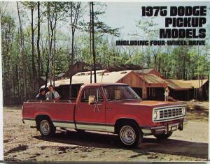 1975 Dodge Trucks Pickups & 4WD D100 to 300 W100 to 300 600 Sales Brochure