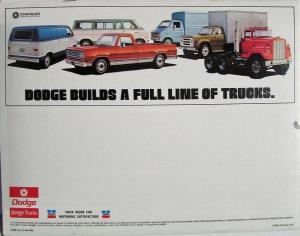 1975 Dodge Full Line Truck Color Sales Brochure Pickup Van Wagon Ramcharger Rec