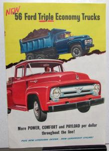 1956 Ford Trucks Full Line Dealer Sales Brochure ORIGINAL Oversized