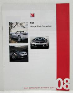 2008 Saturn Sky Competitive Comparison Brochure for Sales Consultants