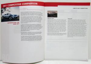 2008 Saturn Sky Competitive Comparison Brochure for Sales Consultants