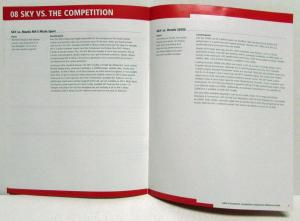 2008 Saturn Sky Competitive Comparison Brochure for Sales Consultants