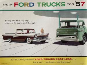 1957 Ford Trucks Courier Ranchero Pickup Parcel Delivery Full Line Sale Brochure