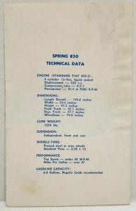 1960 Thru 1965 Spring 850 Auto Sportive Kit Car Sales Folder With Technical Data