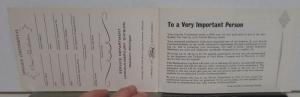1964 Lincoln Continental Maintenance Log Factory Recommended Dealer Service