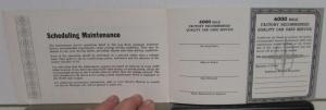 1964 Lincoln Continental Maintenance Log Factory Recommended Dealer Service