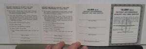 1964 Lincoln Continental Maintenance Log Factory Recommended Dealer Service