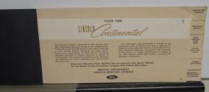 1968 Lincoln Continental Owners Manual Care & Operation Maintenance Original