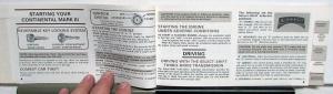 1968 Lincoln Continental Mark III Owners Manual Care & Operation Original