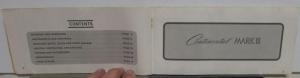 1970 Lincoln Continental Mark III Owners Manual Care & Operation Original