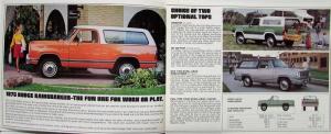 1975 Dodge AW100 Ramcharger Models Color Sales Folder Original