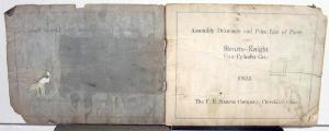 1922 Stearns Knight 4 Cylinder Cars Assembly Drawings & Price List of Parts Orig