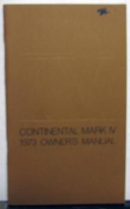 1973 Lincoln Continental Mark IV Owners Manual Care & Operation Original