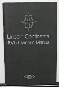 1975 Lincoln Continental Owners Manual Care & Operation Original