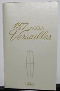 1977 Lincoln Versailles Owners Manual Care & Operation Original