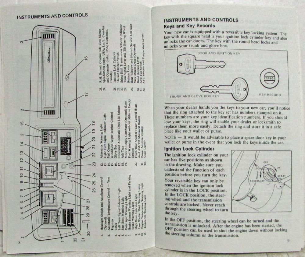 1979 Lincoln Continental Mark V Owners Manual Care and Operation with Extras