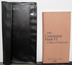 1981 Lincoln Continental Mark VI Owners Manual Care & Operation Original