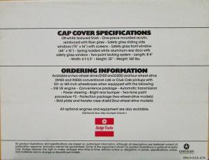 1976 Dodge Pickup Cap Cover Color Sales Folder Original