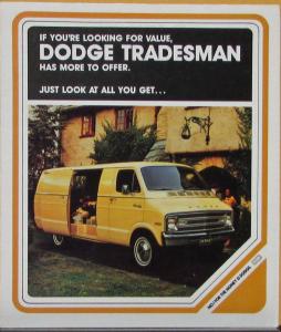 1976 Dodge Tradesman Maxivan Color Sales Mailer Folder Original