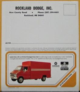 1976 Dodge Tradesman Maxivan Color Sales Mailer Folder Original