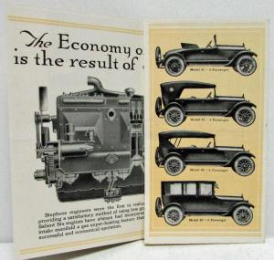 1920 thru 1922 Stephens Salient Six Economy Motor Cars Sales Folder Original