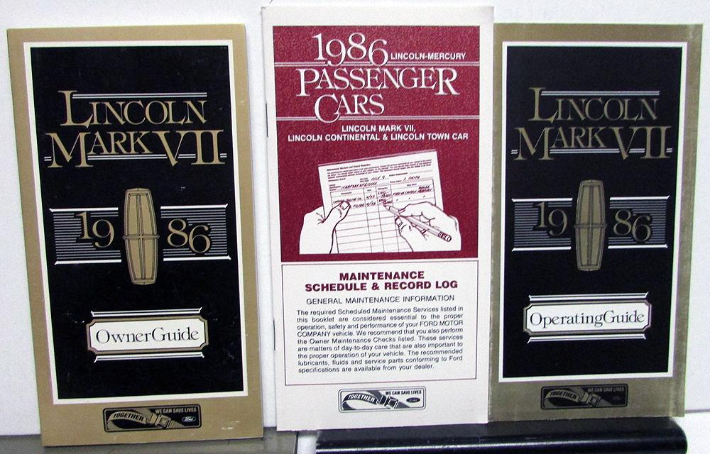 1986 Lincoln Mark VII Owners Manual Care & Operation Original