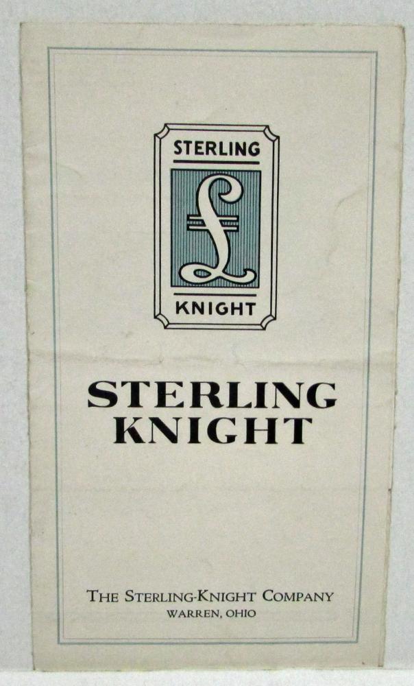 1923 1924 1925 Sterling Knight 6 Cyl Motor Car Sales Folder Brochure Original
