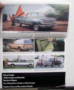 1977 Dodge Truck Pickup Tradesman Sportsman Ramcharger Full Line Sales Brochure