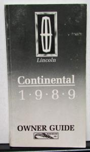 1989 Lincoln Continental Owners Manual Care & Operation Original