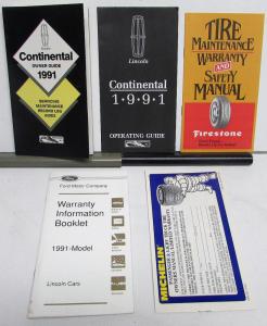 1991 Lincoln Continental Owners Manual Care & Operation Original