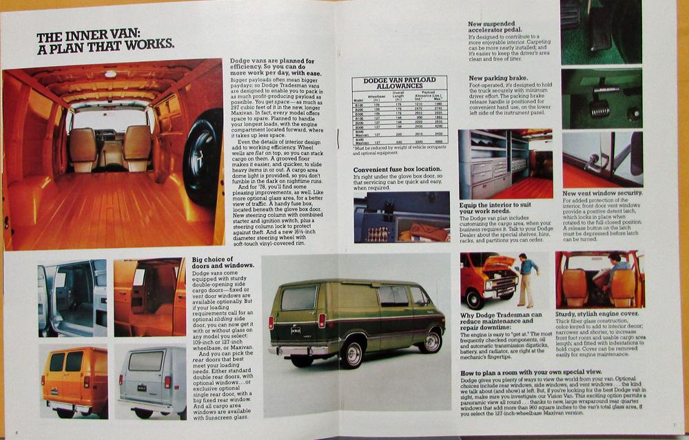 1978 Dodge Vans Street Custom Tradesman Karyvan Color Sales