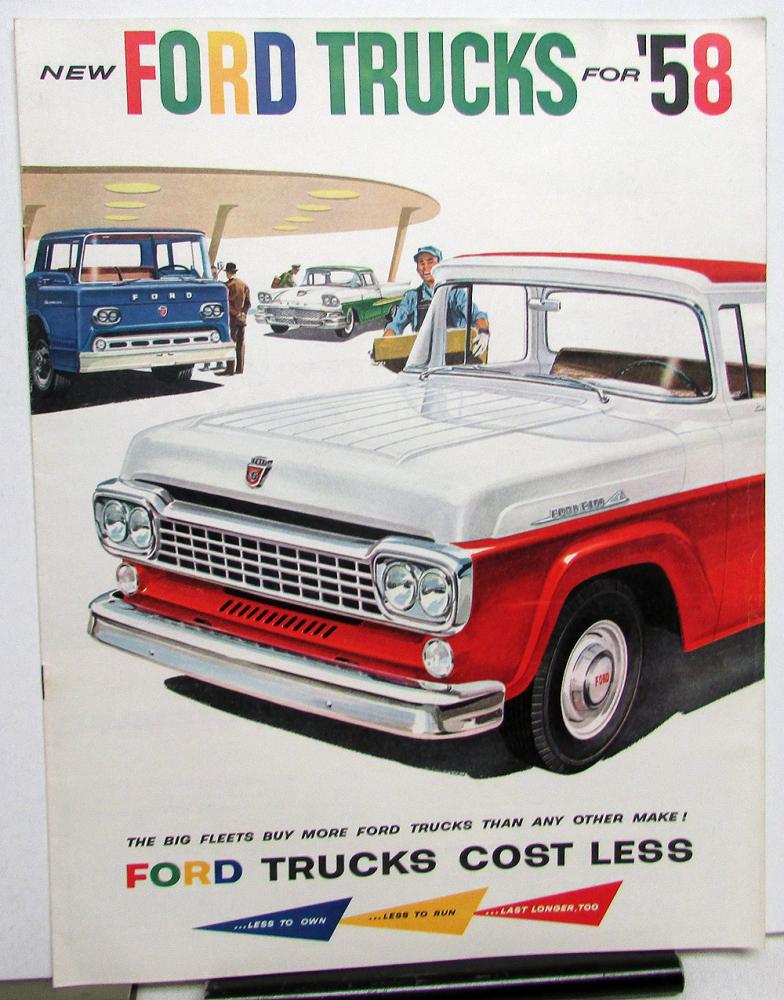 1958 Ford Trucks Full Line Sales Brochure Series F  T C P B Ranchero Courier