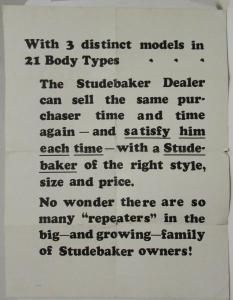 1925 Studebaker Mailer Poster