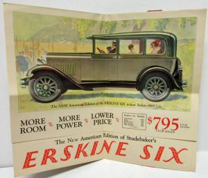 1928 Studebaker Erskine Six Sales Mailer Folder & Record Promotion Page Original