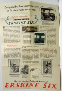 1928 Studebaker Erskine Six Sales Mailer Folder & Record Promotion Page Original