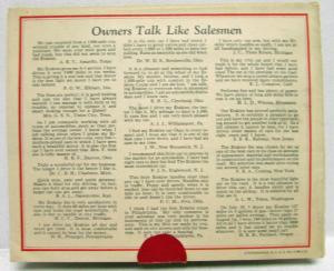 1928 Studebaker Erskine Six Sales Mailer Folder & Record Promotion Page Original