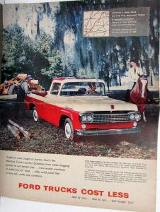 1958 Ford Truck Sales Brochure F100 Pickup Heavy Duty V8 Ranchero Natchez Trace